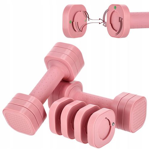 HANTELKI HANTLE CIĘŻARKI REWGULOWANE 4w1 ZESTAW DO ĆWICZEŃ FITNESS 2x2,27kg na Arena.pl