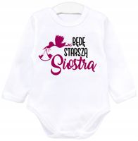 Body dł rękaw Bocian Będę starszą siostrą r. 86