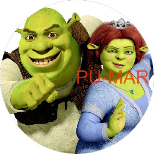 Opłatek na tort Urodziny Shrek Fiona Postać Ogr Bajka Tekst Gratis na Arena.pl