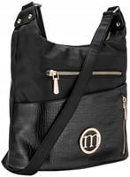 TOREBKA Damska LISTONOSZKA MONNARI WODOODPORNA CZARNA KIESZONKI POJEMNA