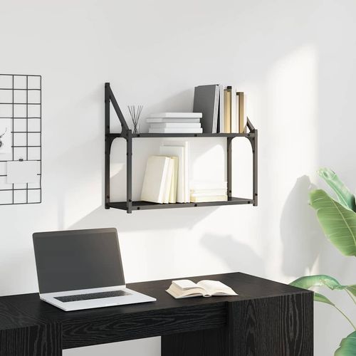 Półka ścienna z półką Czarny dąb 60 x 21 x 51 cm na Arena.pl