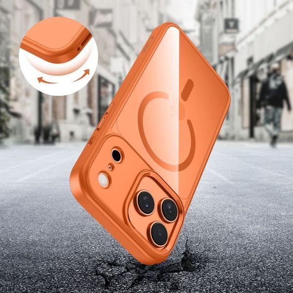 tech-protect magmat magsafe iphone 17 pro cosmic orange/clear zdjęcie 5