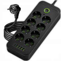 PRZEDŁUŻACZ LISTWA ZASILAJĄCA 2M 8 GNIAZD 250V + 5x USB WŁĄCZNIK