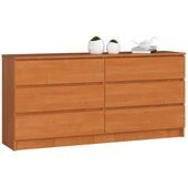 Komoda do sypialni, STILO, 6 szuflad, 160x40x77 cm, olcha, mat | TYLETEGOTU