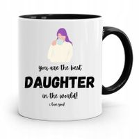 Kubek Czarny Prezent Dla Córki Best Daughter Z Nadrukiem Ze Zdjęciem