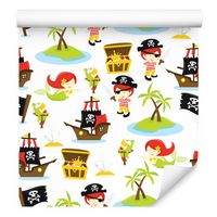 Tapeta dla dzieci piraci syrenki palmy kreskówka