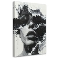 Obraz do salonu sypialni, Portret kobiety czarno biały w
