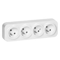 gniazdo poczwórne n/t todo 2p+z schuko ip20, biały - on-7210/gs/w