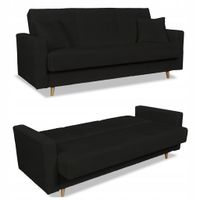 Wersalka kanapa Rene sofa rozkładana pojemnikiem  sztruks czarna