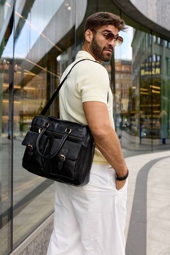 męska torba na laptopa ze skóry naturalnej - peterson na Arena.pl