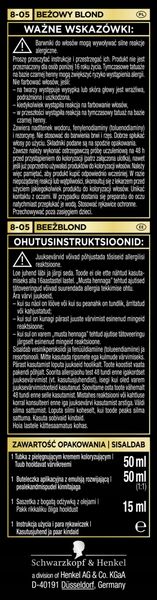 SYOSS OLEO INTENSE FARBA DO WŁOSÓW TRWAŁA BEZ AMONIAKU NR 8-05 BEŻOWY BLOND zdjęcie 4