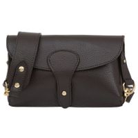 VERA PELLE torebka damska skórzana listonoszka z paskiem V725 c.brązowa