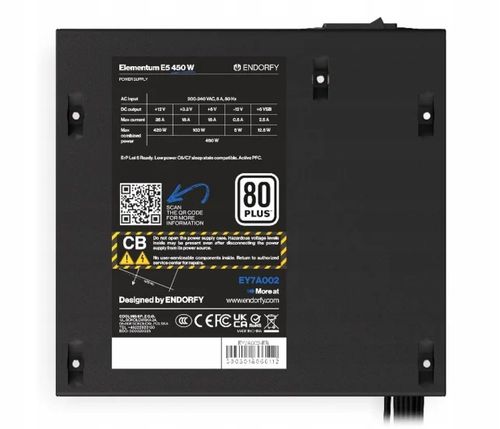 ZASILACZ ENDORFY ELEMENTUM E5 450W ATX 80 PLUS EY7A002 na Arena.pl