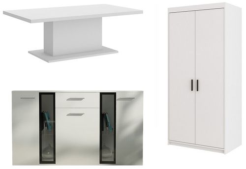 Zestaw Mebli pokojowych Szafa + Komoda + Ława Dąb Sonoma na Arena.pl