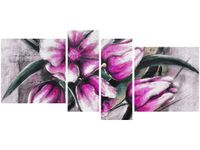 120CM 55 OBRAZ 4 ELEM KOMPOZYCJA TULIPANÓW ŚCIENNY