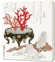 Obraz 60x70cm Coral Branch, Hokusai Japoński Vintage do Salonu