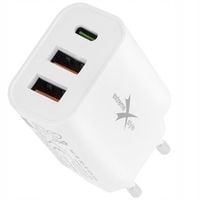2 x Ładowarka sieciowa 2xUSB+USB-C PD QC 48W 3A kompatybilna z Xiaomi Samsu