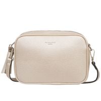 FLORA&CO torebka damska skórzana eko listonoszka z paskiem V572 złota