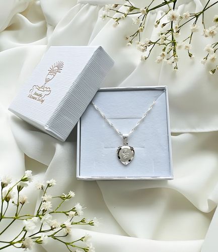 Łańcuszek Srebrny MEDALIK KOMUNIJNY Matka Boska do Komunii na Chrzest 40 cm na Arena.pl