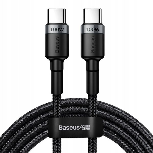 Kabel Baseus CATKLF-ALG1 USB-C - USB-C PD QC 100W 5A 2m - szary zdjęcie 8