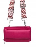 Torebka listonoszka portfel etui na telefon pasek BOHO różowy fuksja LDA010