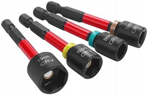 Zestaw nasadek magnetycznych do wkrętów walizka 4 sztuki UDAROWE na Arena.pl