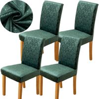 ZESTAW 4 SZT POKROWIEC NA KRZESŁO WELUR ZIELONY