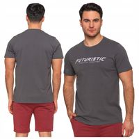 T-shirt Męski Bawełniany z Napisem Klasyczny Krótki Rękaw Koszulka MORAJ M