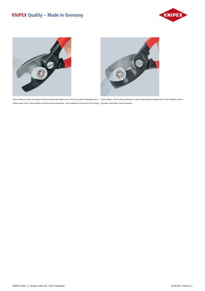 NOŻYCE DO KABLI 200MM - KN 95 11 200 zdjęcie 10