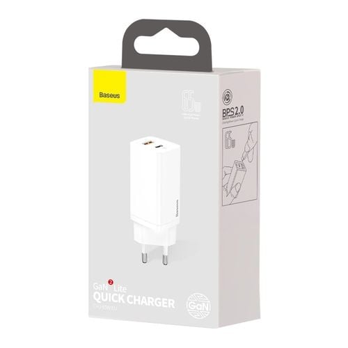 Szybka ładowarka sieciowa GaN2 Pro USB USB-C QC PD 65W biały na Arena.pl
