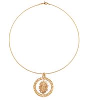 choker z monetą l bogini kali z białą emalią