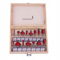 ZESTAW 15 FREZÓW KSZTAŁTOWYCH DO DREWNA FREZY 6,35