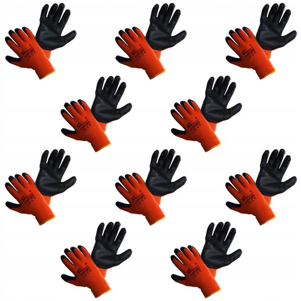 10x Rękawice robocze Zimowe R.10 Ocieplane 10 par zdjęcie 1