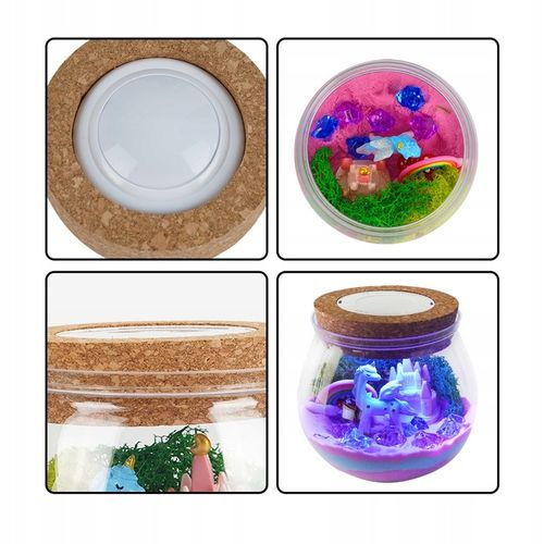 ZESTAW KREATYWNY JEDNOROŻEC MAGICZNE TERRARIUM AKWA DIY LAMPKA LED KRYSZTAŁ na Arena.pl