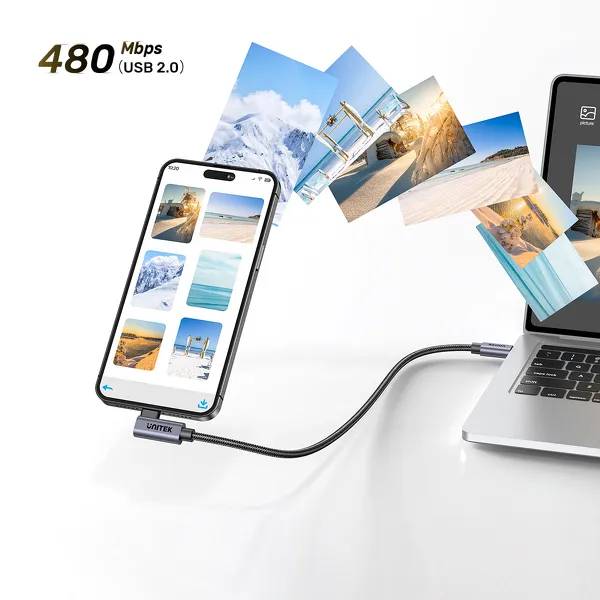 Unitek Kabel USB-C kątowy 90° PD100W 3m zdjęcie 7