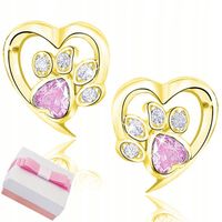 Srebrne kolczyki 925 dla dziewczynki łapki srebro pozłacane prezent