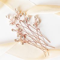 Komplet kokówek rose gold z cyrkoniami i perełkami 6 Delikatnych ozdób