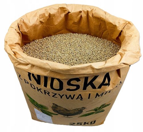 PASZA DLA KUR NIOSEK 25KG KARMA DLA KUR NIOSEK WITAMINY Z POKRZYWĄ I MIĘTĄ na Arena.pl