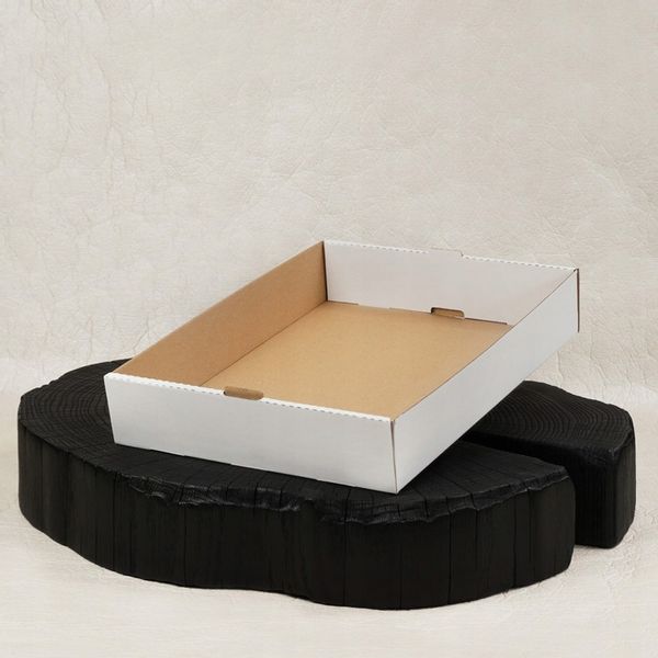 Tacka na ciasto biała 40x30x7 cm pudełko opakowanie karton na babeczki zdjęcie 3