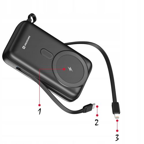 POWERBANK SWISSTEN 20000 mAh Qi PD 20W bezprzewodowe+ KABLE USB-C LIGHTNING na Arena.pl