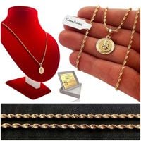 ZŁOTY ŁAŃCUSZEK NA KOMUNIĘ, CHRZEST, BIERZMOWANIE 18K MATKA BOSKA +