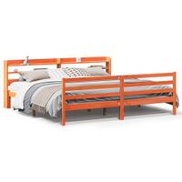 Łóżko bez materaca, woskowy brąz, 200x200 cm, drewno sosnowe