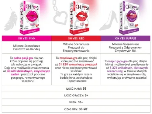 GRA DLA PAR - OH YES! PINK erotyczna wstępna WYZWANIA prezent WALENTYNKI na Arena.pl