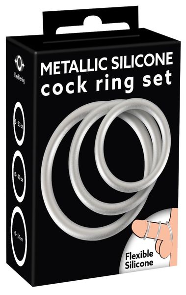 Metallic Silicone Cock Ring Se zdjęcie 1
