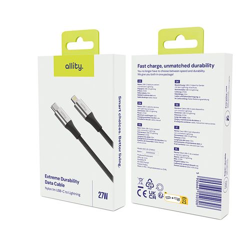 Allity kabel USB-C - Lightning 1,0 m 27W czarny na Arena.pl