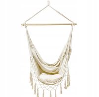 FOTEL WISZĄCY HAMAK KRZESŁO BEŻOWY BRASILIA