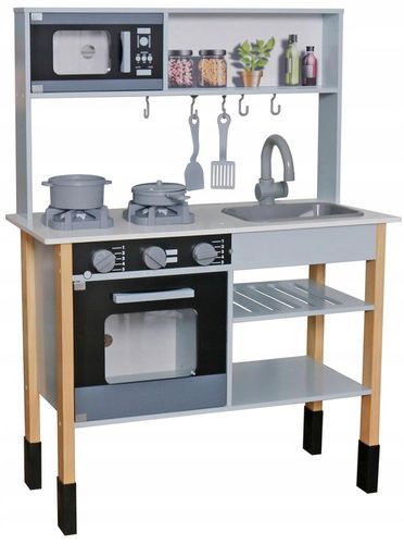 KUCHNIA DREWNIANA KUCHENKA DLA DZIECI AKCESORIA DŹWIĘK ŚWIECĄCE PALNIKI na Arena.pl