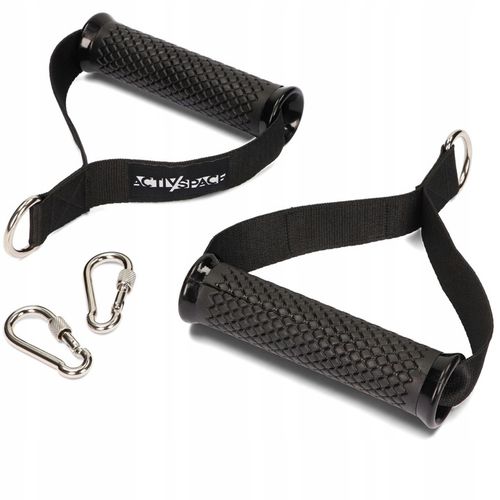 UCHWYT DO WYCIĄGU ATLASU GÓRNEGO DOLNEGO Z KARABIŃCZYKIEM ZESTAW 2SZT PRO na Arena.pl