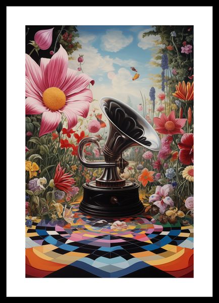 Plakat 30x45cm Gramofon w Kwiatach zdjęcie 3