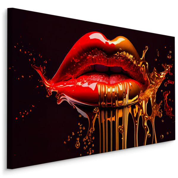 Obraz Ścienny Abstrakcyjne USTA Dekoracja Nowoczesny Wzór 3D 70cm x 50cm zdjęcie 1